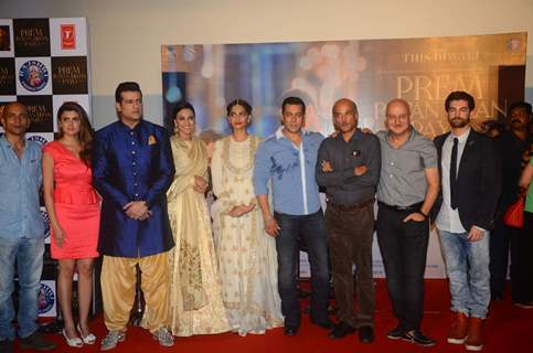 Team poses for the media at the Trailer Launch of Prem Ratan Dhan Payo