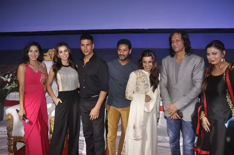 Team poses for the media at the Special Screening of Singh is Bling