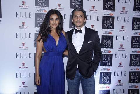 Lisa Ray with her husband at Elle Beauty Awards