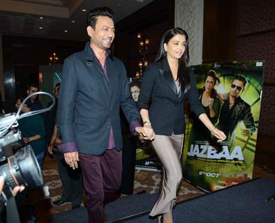 Irrfan Khan and Aishwarya Rai Bachchan at Press Conference and Mobile Launch of Jazbaa