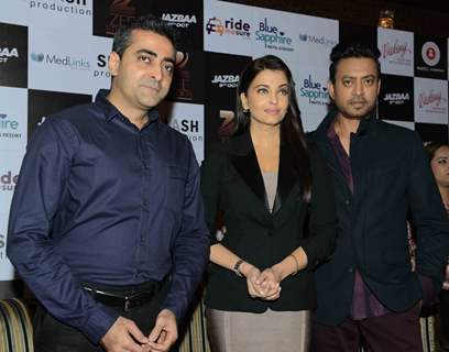 Irrfan Khan and Aishwarya Rai Bachchan at Press Conference and Mobile Launch of Jazbaa