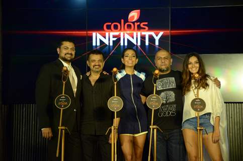 Ehsaan Noorani, Monica Dogra, Vishal and Shibani Dandekar at Launch of Colors Infinity's 'The Stage'