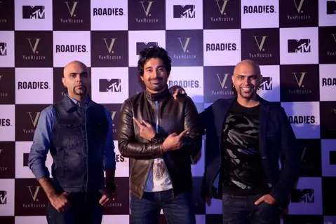 Raghu Ram and Rajiv Ram With Rannvijay Singh at Launch of Roadies Inspired Fashion Collection
