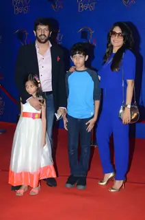 Kabir Khan and Mini Mathur with their Kids at Screening of Beauty and The Beast