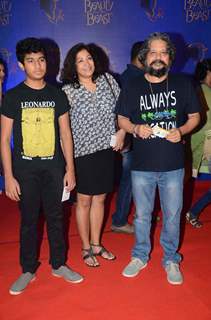 Amol Gupte with his Family at Screening of Beauty and The Beast