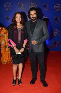 R . Madhavan with his Wife at Screening of Beauty and The Beast