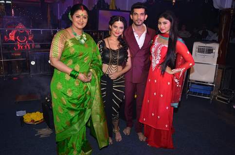 Sudha Chandran, Arjun Bijlani, Adaa Khan and Mouni Roy at Launch of Colors' New Show 'Naagin'