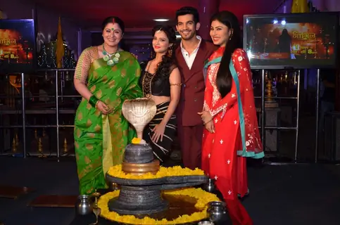 Sudha Chandran, Arjun Bijlani, Adaa Khan and Mouni Roy at Launch of Colors' New Show 'Naagin'