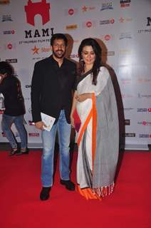 Kabir Khan poses with wife Mini Mathur at MAMI Film Festival Day 1