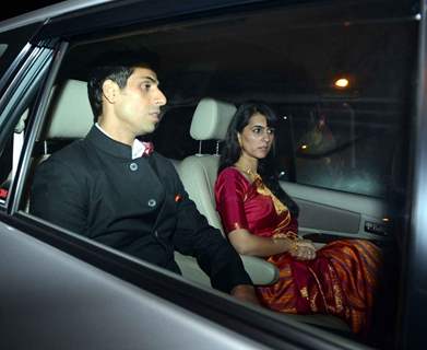 Ashish Nehra at Harbhajan Singh - Geeta Basra Wedding Reception