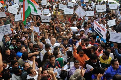 Anupam Kher and Madhur Bhandarkar at #MarchforIndia Protest