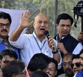 Anupam Kher and Madhur Bhandarkar at #MarchforIndia Protest