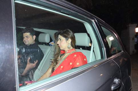 Dabboo Ratnani with his Wife at Akshay Kumar's Diwali Bash