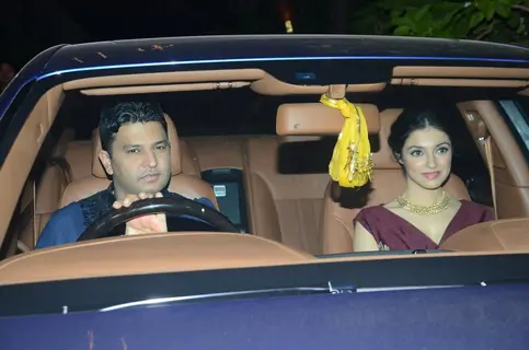 Bhushan Kumar and Divya Khosla at Akshay Kumar's Diwali Bash