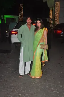 Chunky Pandey and Bhavana Pandey at Shilpa Shetty's Diwali Bash