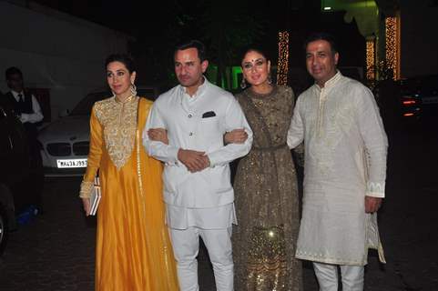 Karisma Kapoor, Saif Ali Khan and Kareena Kapoor at Shilpa Shetty's Diwali Bash