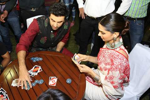 Ranbir Kapoor - Deepika Padukone Plays UNO Cards during Celebration of Diwali in Delhi