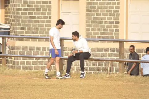 Abhshek Bachchan and Sidharth Malhotra Snapped Playing a Friendly Soccer Match