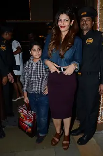 Raveena Tandon with her Kid at Aaradhya Bachchan's Birthday Bash