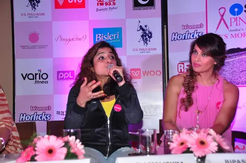 Malishka and Bipasha at Pinkathon Press Meet