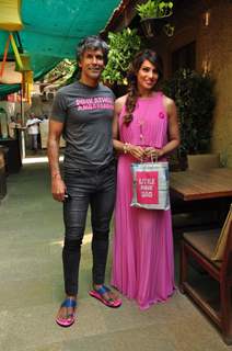 Milind Soman and Bipasha Basu at Pinkathon Press Meet