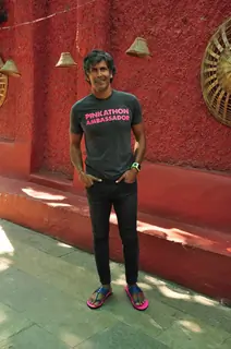 Milind Soman at Pinkathon Press Meet