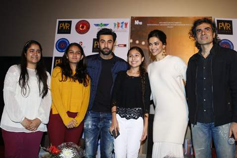 Ranbir Kapoor, Deepika Padukone and Imtiaz Ali at Promotions of Tamasha in Delhi