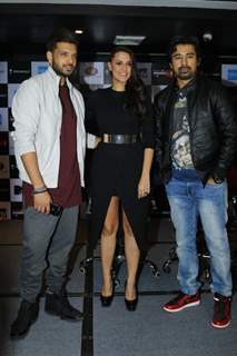 Neha Dhupia, Karan Kundra and Rannvijay Singh at Press Meet of MTV Roadies X4 in Delhi