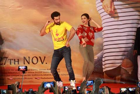 Ranbir Kapoor and Deepika Padukone for Promotions of Tamasha at Panvel