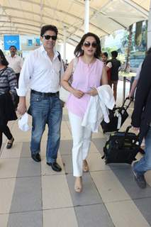 Madhuri Dixit with husband Dr. Nene Snapped at Airport