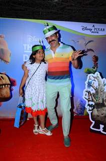 J D Majethia with his kids at Special Screening of 'The Good Dinosaur'