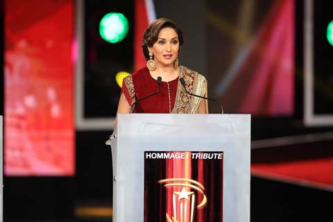 Madhuri DIxit addressing the gathering at Marrakech International Film Festival