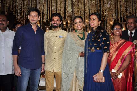 Mahesh Babu and Namrata Shirodkar at  at Priyanka Dutt and Nag Ashwin's Wedding Reception