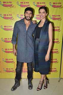 Bajirao a.k.a Ranveer and Mastani a.k.a Deepika for Promotions of Bajirao Mastani at Radio Mirchi