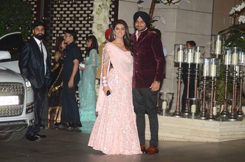 Harbhajan Singh with wife Geeta Basra at Mukesh and Nita Ambani's Bash