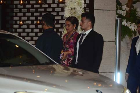 Sonakshi Sinha was snapped at Mukesh and Nita Ambani's Bash