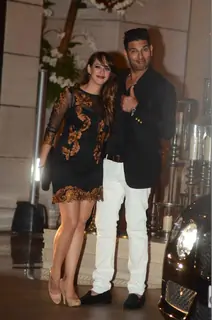 Yuvraj Singh poses with a friend at Mukesh and Nita Ambani's Bash