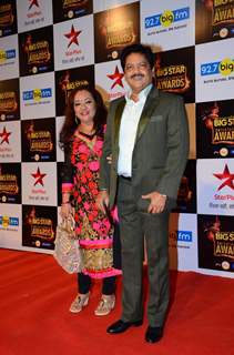 Udit Narayan with wife Deepa at Big Star Entertainment Awards