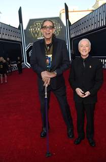 Peter Mayhew and Anthony Daniels at Premiere of 'Star Wars: The Force Awakens'