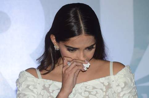 Sonam gets emotional at Trailer Launch of Neerja