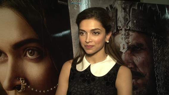 Deepika Snapped at a TV Interview for Bajirao Mastani