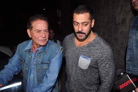 Salman Khan's Snapped with Salim Khan post Dinner