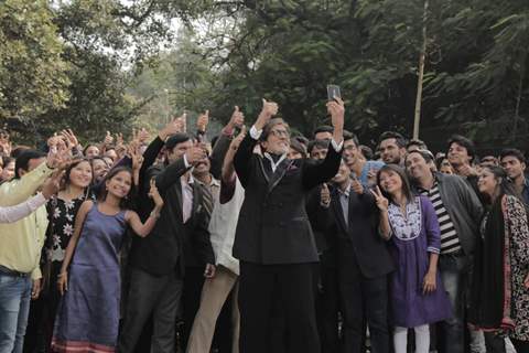 Amitabh Bachchan Takes a Selfie During a Shoot for Aaj Ki Raat Hain Zindagi Promo