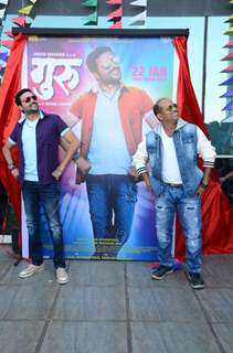 Ankush Chaudhary and Sanjay Jadhav at  Launch of Marathi Movie 'Guru'