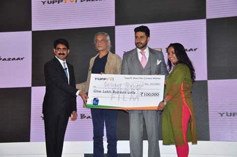 Sudhir Mishra and Abhishek Bachchan at Launch of 'Yupp TV Bazaar'