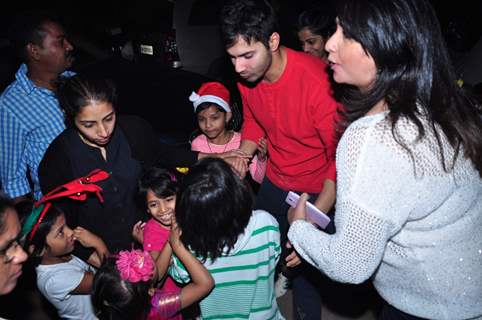 Varun Dhawan interacting with Kids at the Christmas Celebrations