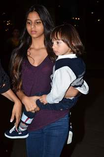 Suhana and AbRam Khan Snapped at Airport