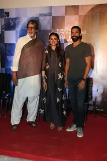 Amitabh Bachchan, Farhan Akhtar and Aditi Rao Hydari at Press Meet of 'Wazir'
