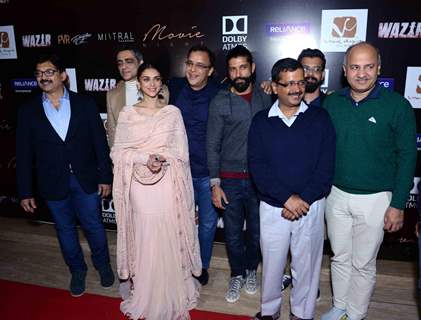 Delhi CM Arvind Kejriwal at Special Screening of Wazir with the Cast