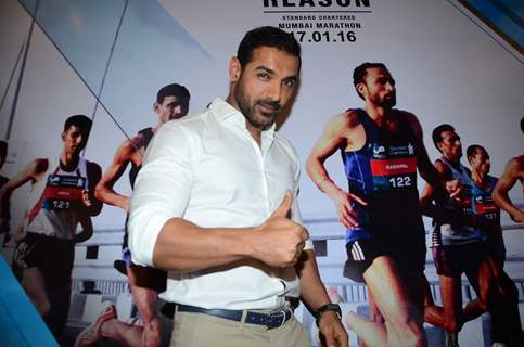 Handsome Hunk John Abraham at Press Meet of 'Mumbai Marathon'